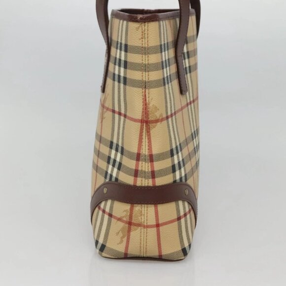 BURBERRY Nova Check Hand Bag PVC Beige Auth 122977 - Picture 6 of 16